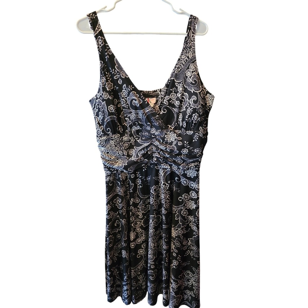Vintage‎ R&K Origionals Dress 18 Womens Plus Size Flowy Black Floral Party Date